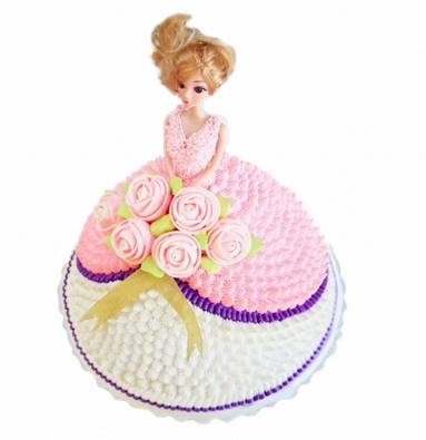 商品详细;芭比娃娃鲜奶蛋糕-购买蛋糕附送贺卡、刀、叉、盘、蜡烛一套（娃娃样式随机，为非食用品）